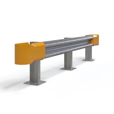 Heavy-Duty Industrial Guardrail System (Armco Type) – Galvanised & Yellow
