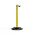 Plastic Belt Post 3m with rubber base - Black/Yellow